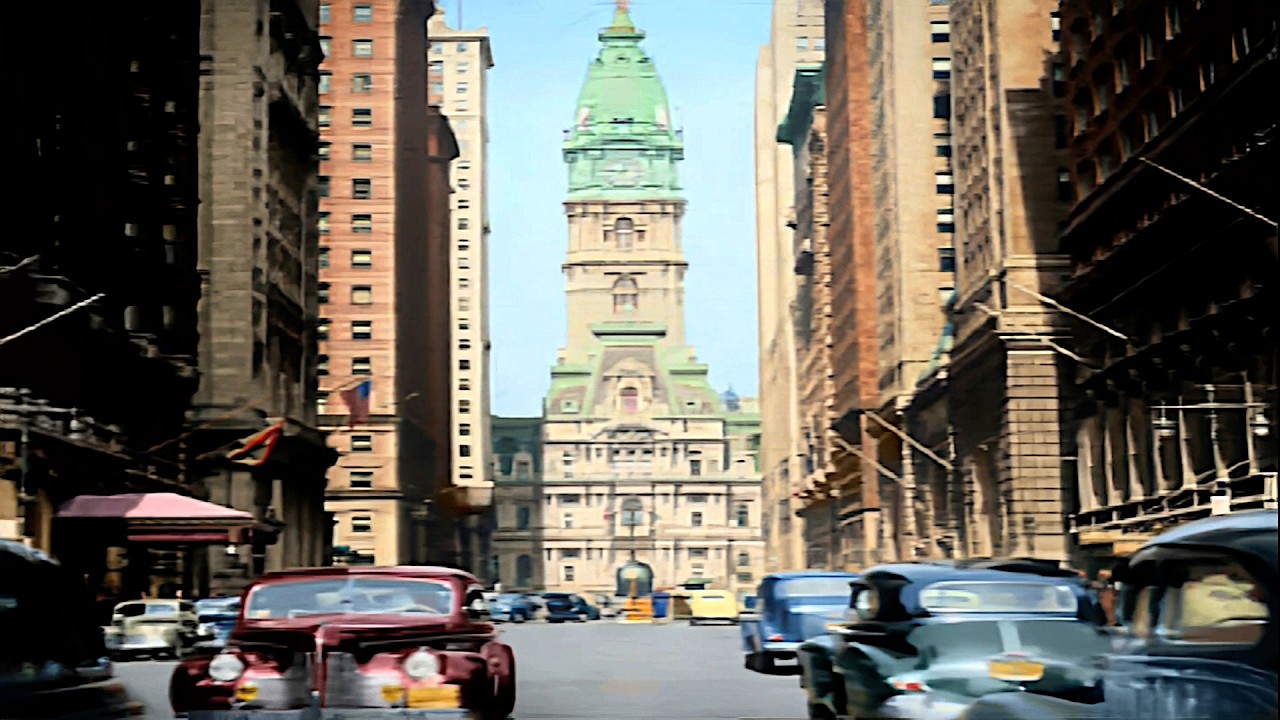 Philadelphia 1940s in color, Neighborhoods [60fps, Remastered] Sound Design