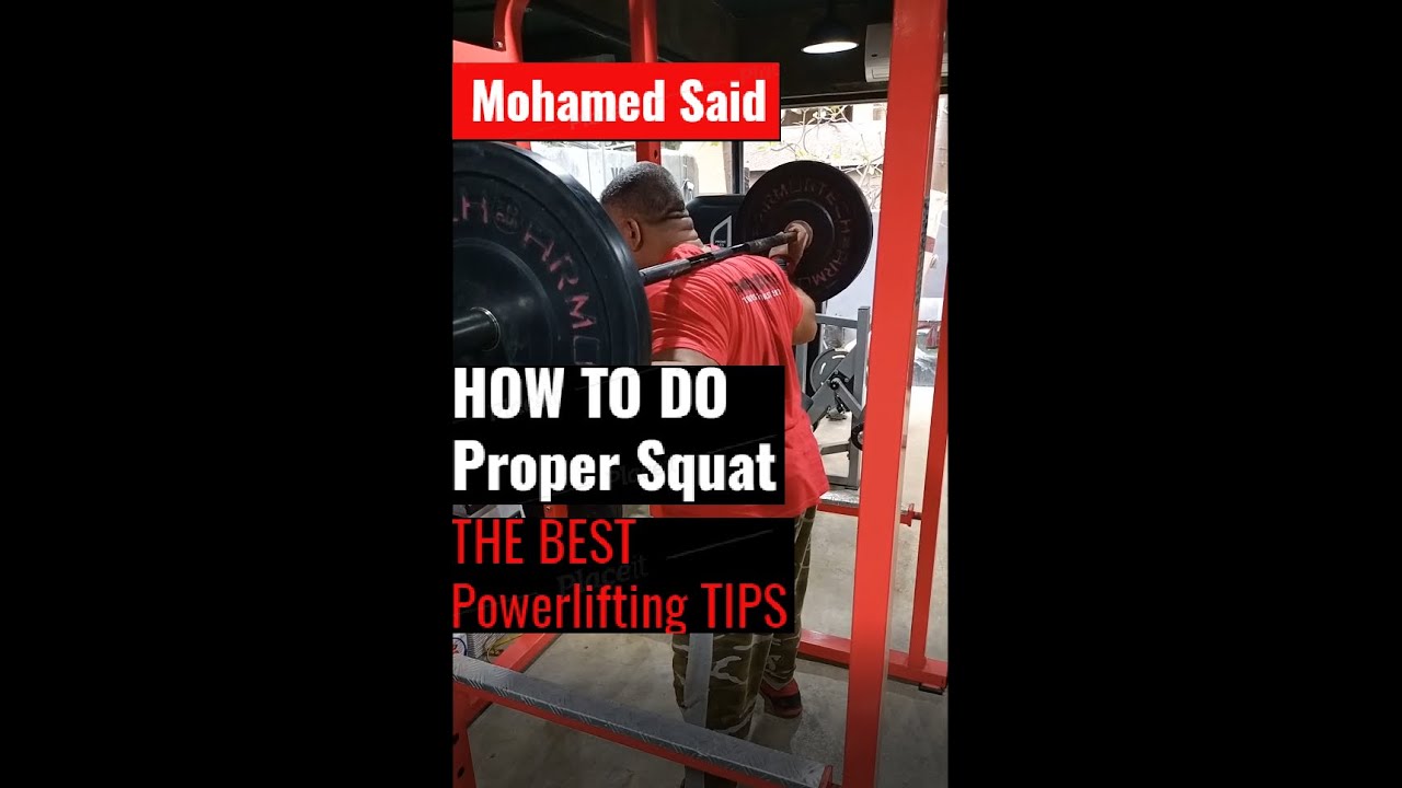 How To Do Proper Squat Captain : Mohamed Said, كيفية اداء رفعة ال (Squat)