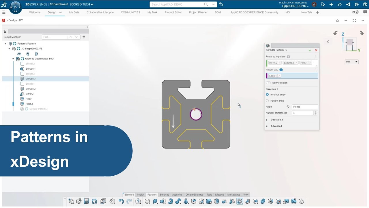 สอนใช้ Mirror กับ Linear Pattern ใน x-design ง่ายสุดๆ!