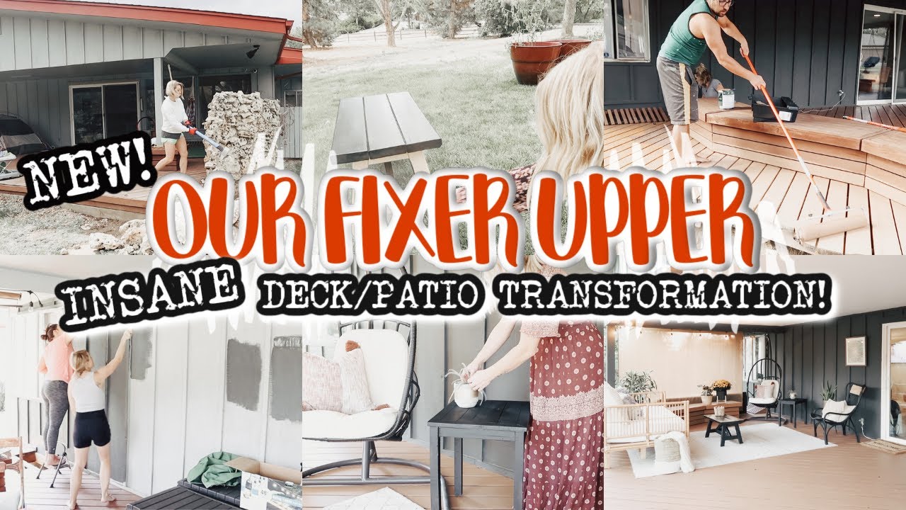RENOVATING OUR RANCH FIXER UPPER | INSANE DECK TRANSFORMATION! | BEFORE AND AFTER!!