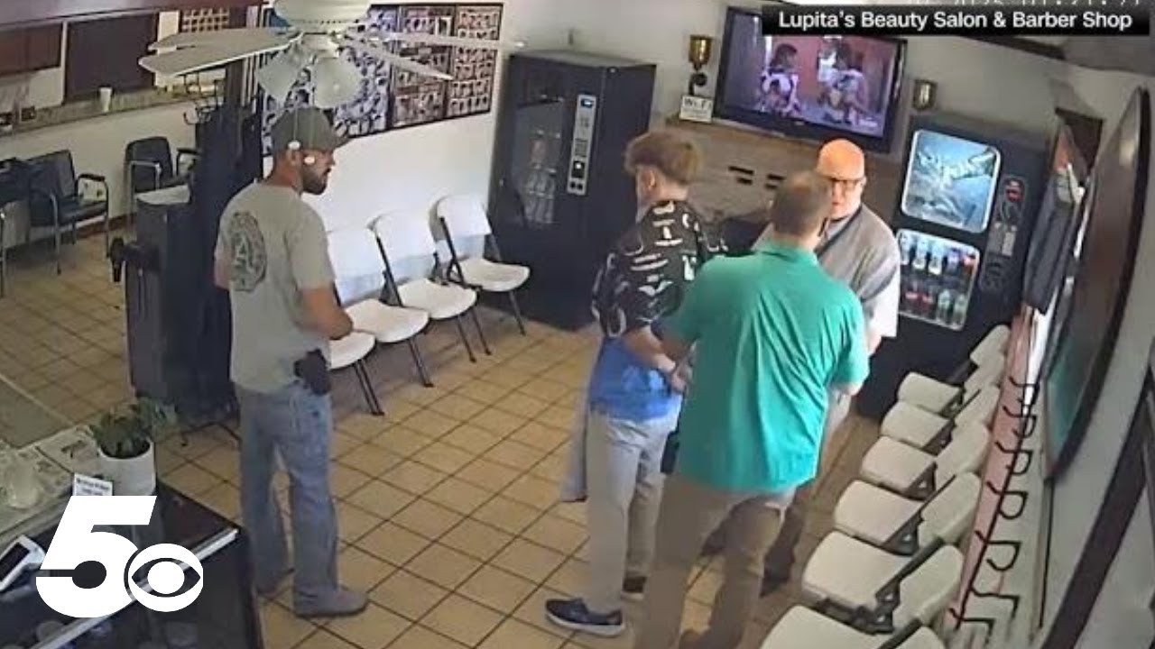 Raw video: Security camera captures Devil's Den murder suspect's arrest during haircut