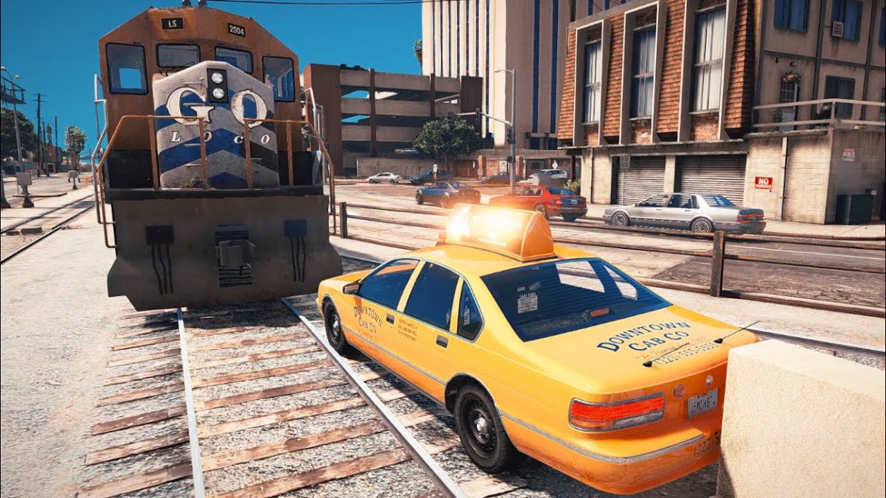 GTA 5 Cars VS Train #1