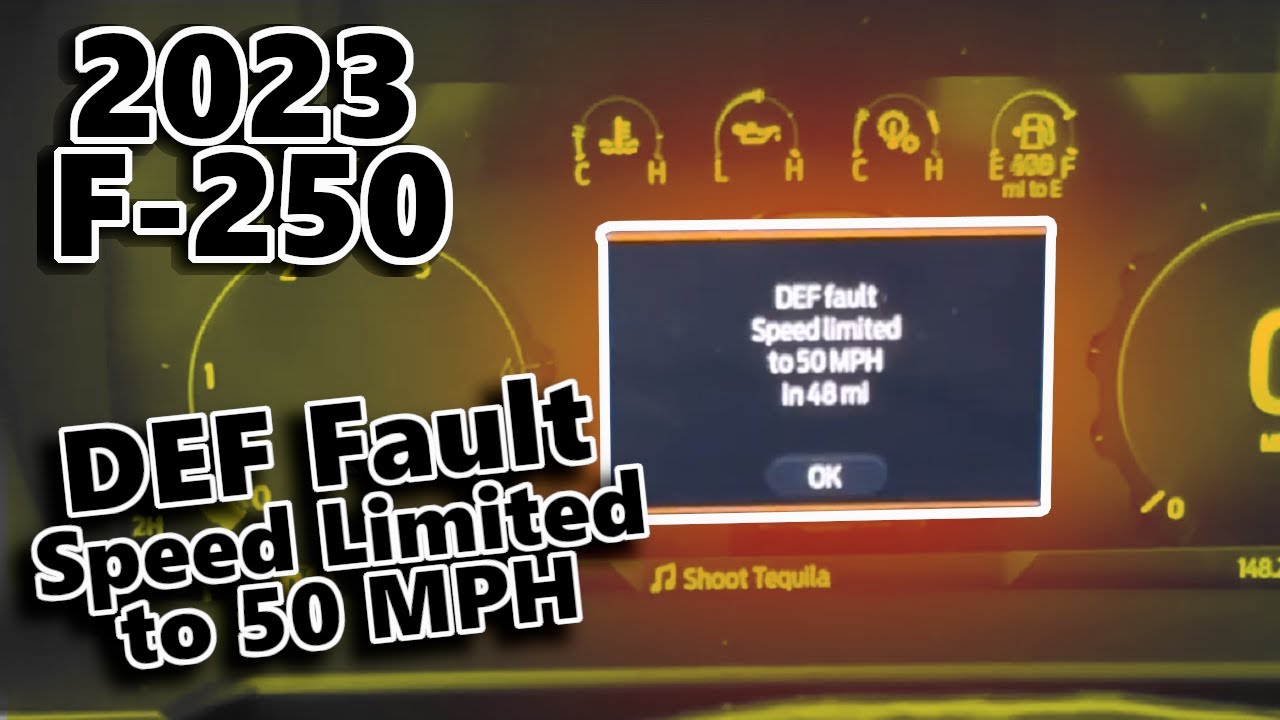 2023 F250 DEF Fault — ограничение скорости до 50 миль в час