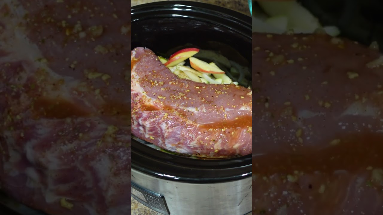Apple Cider Pork Loin in the Crockpot!🍂🍎 Freezer-Friendly & Fall-Flavored #recipes #recipe #dinner