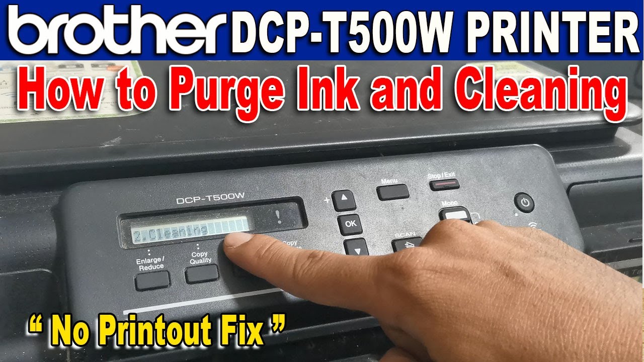 HOW TO PURGE INK/CLEANING AND FIX NO PRINTOUT | BROTHER DCP-T500W PRINTER | TECH-AID TV