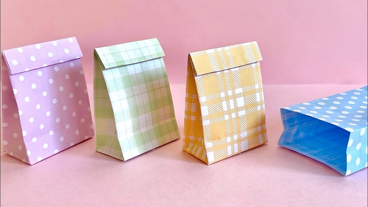 【折り紙】 簡単 紙袋の折り方 Origami Easy Paper bag DIY Paper Craft