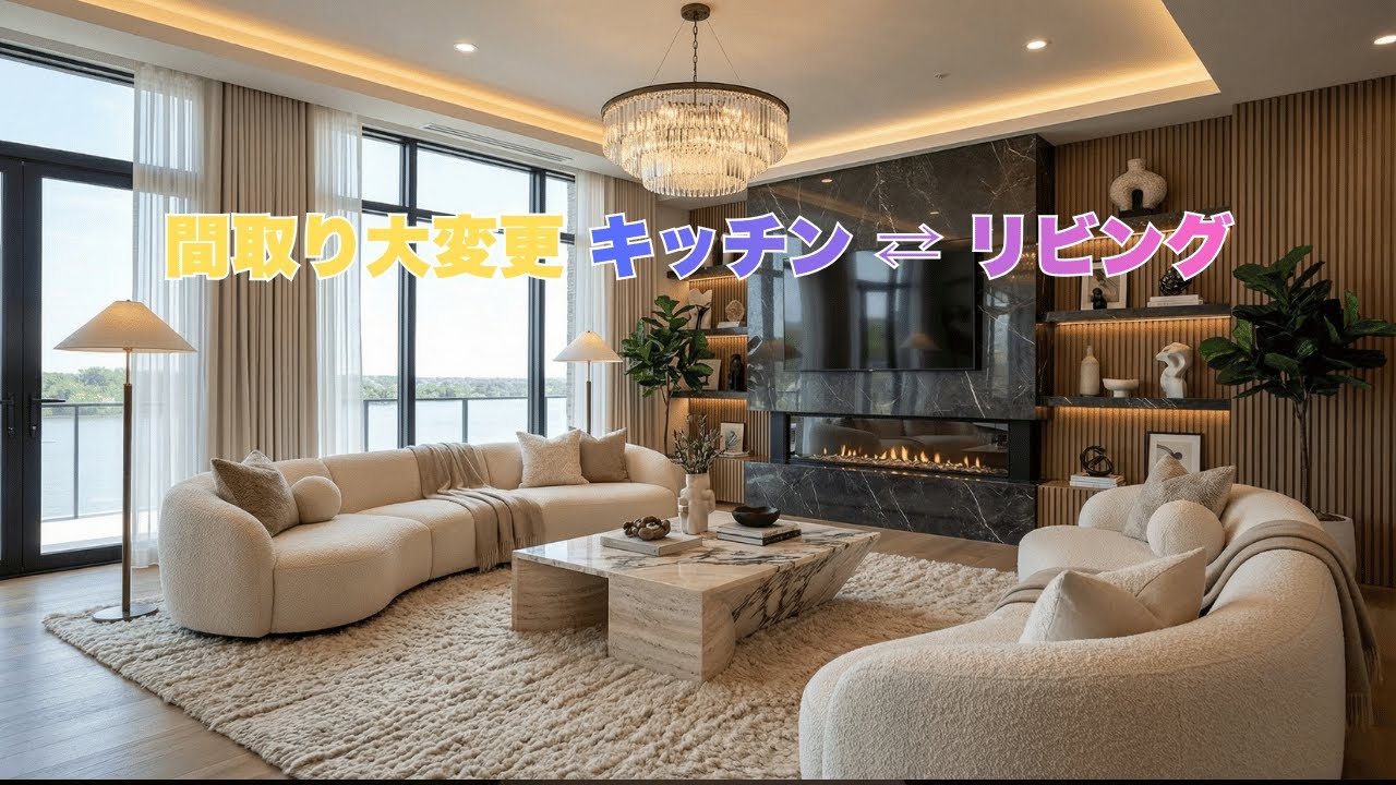 間取りを大改造。台所だった場所を「最高の漢江ビュー（リバービュー）」に変えた238平米の豪邸