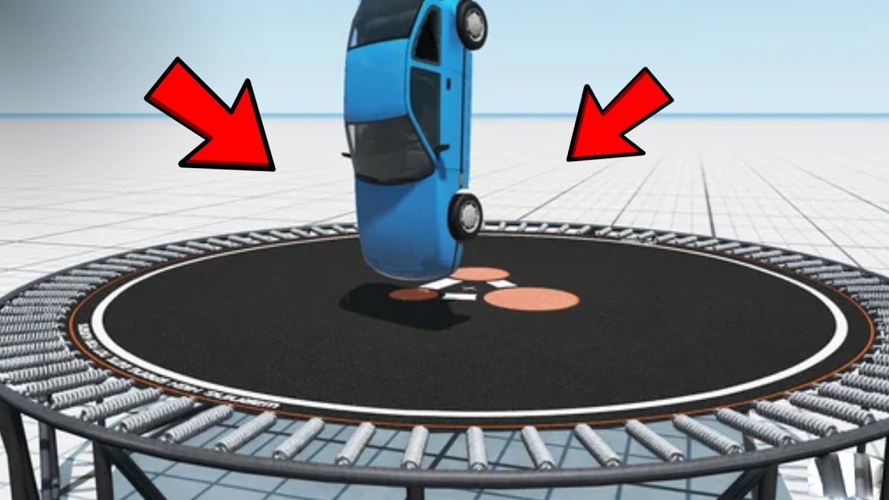 Cars vs Trampoline &ndash; BeamNG Drive