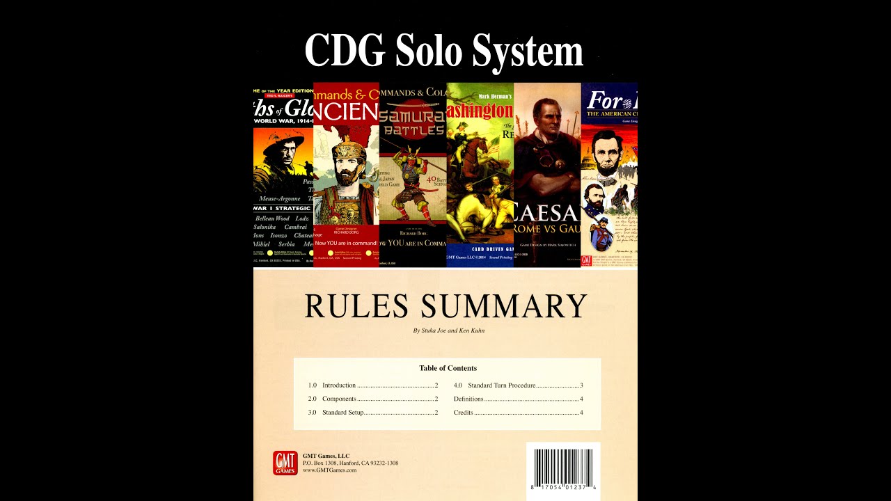 CDG Solo System Preview by GMT Games