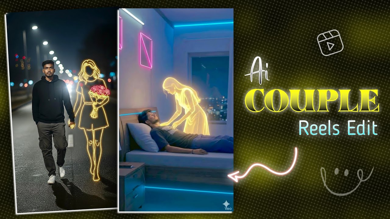 Neon Girlfriend Ai Video Editing | Girl & Boy Ai Walking Video Edit | Couple Ai Video Kaise Banaye