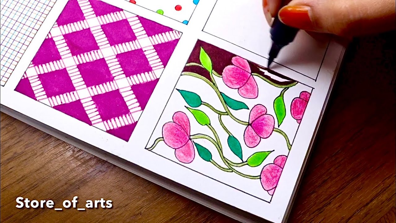 12 Fabric patterns for beginners | Fashion illustration/ fashion design/fabric patterns | Part-2
