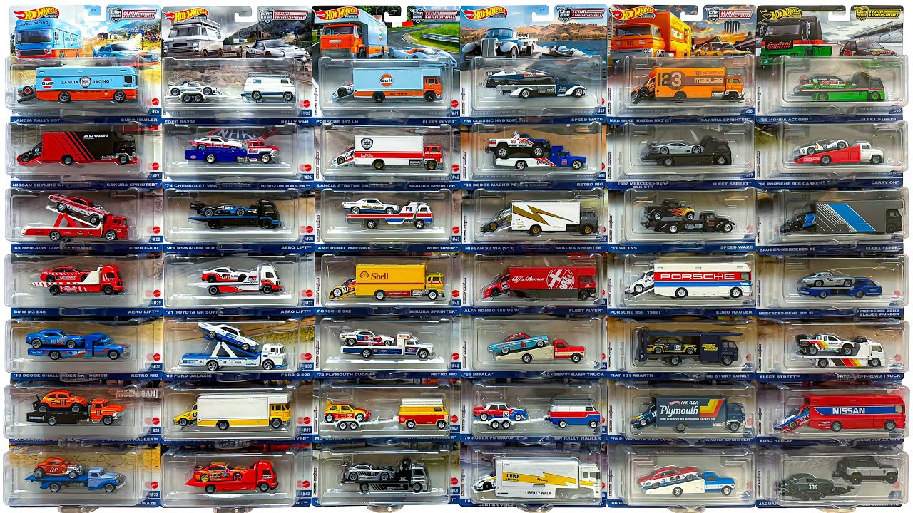 Открываем более 40 грузовиков Hot Wheels Team Transport!