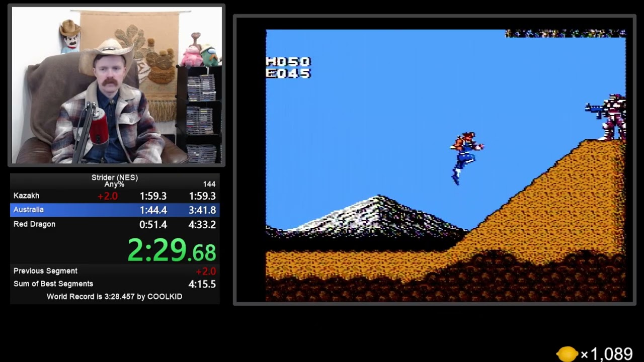 Ускоренное прохождение Strider (NES) за 4:26 от Arcus