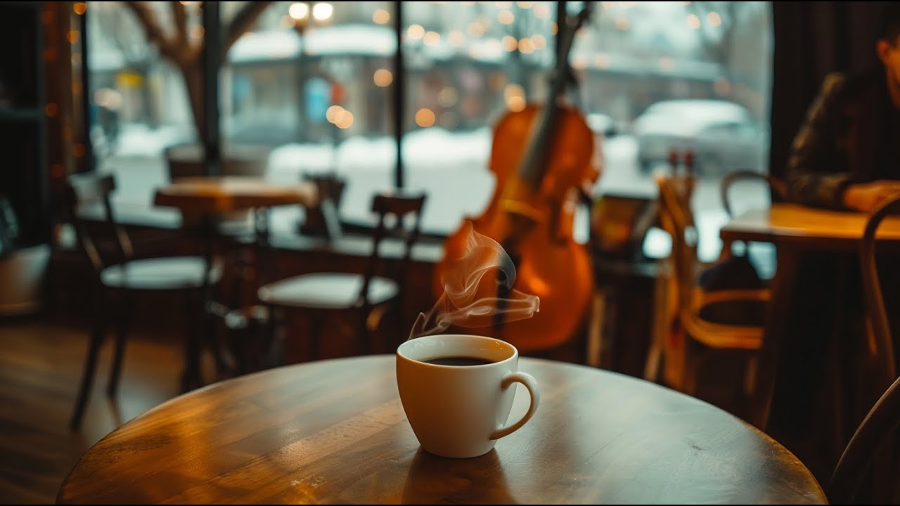 Relaxing Winter Café Jazz – Soft Piano & Double Bass for a Cozy Day