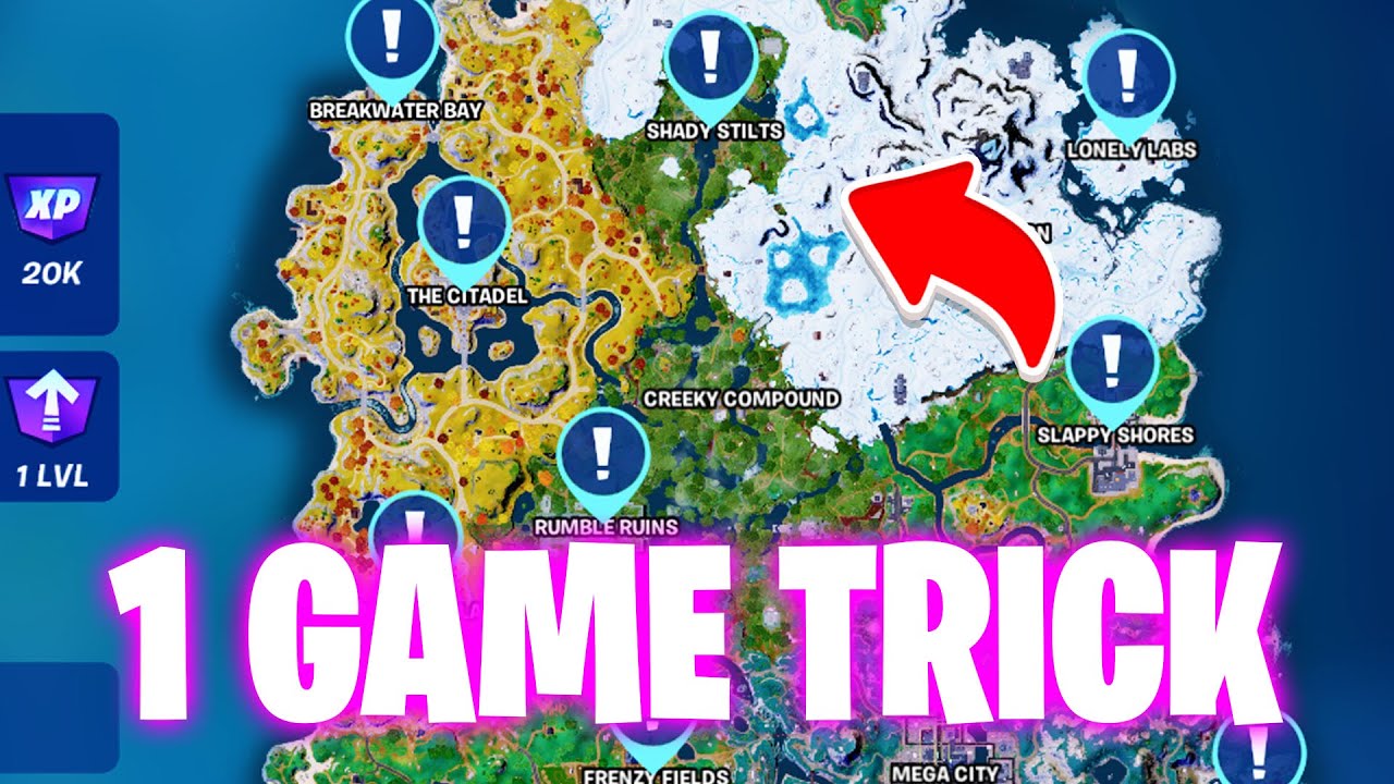 Trick To land at different named locations in 1 Game Fortnite