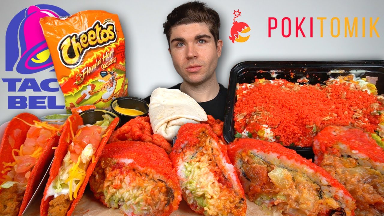 TACO BELL & HOT CHEETOS POKE BURRITOS MUKBANG with Cheese