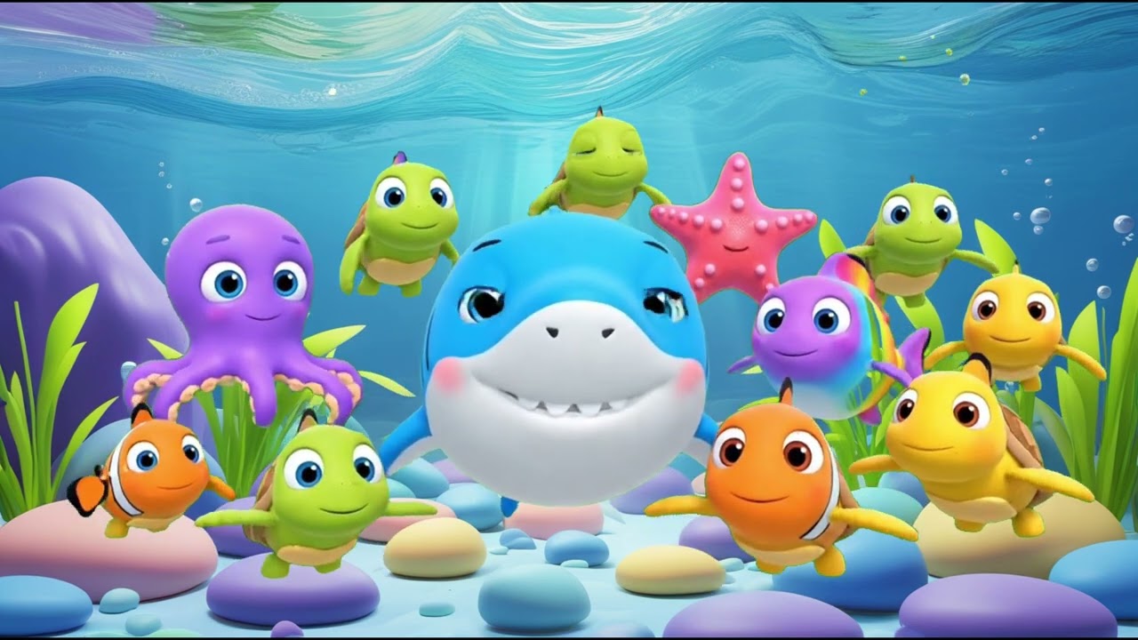 Little Shark Swimming in the Se | Baby Shark in the Blue Sea #trending