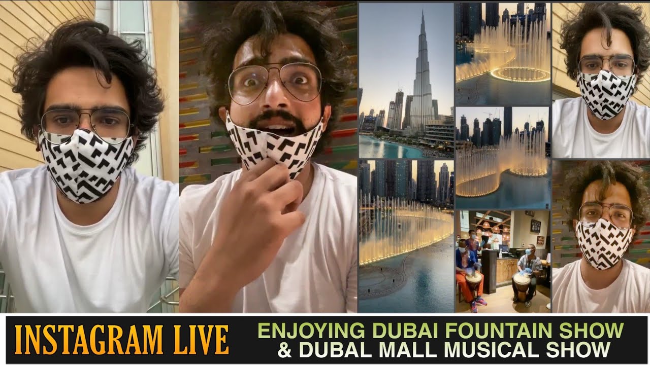 Amaal Mallik Enjoying Dubai Mall Fountain Show - Instagram Live || & Mall Musical Show || SLV2020