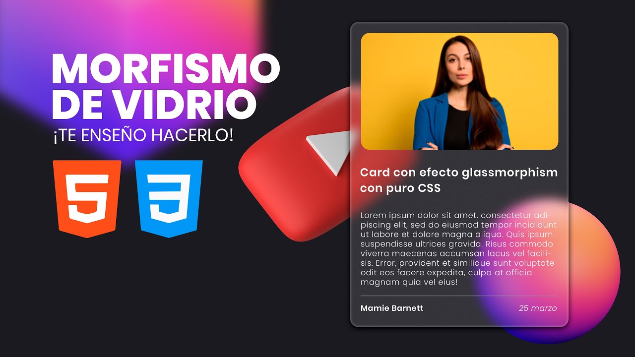 Tarjetas con EFECTO MORFISMO de vidrio con HTML y CSS
