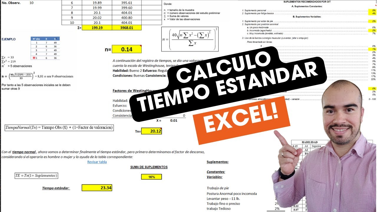 TIEMPO ESTÁNDAR en Excel 📊 ¡Cálculo FÁCIL Paso a Paso!
