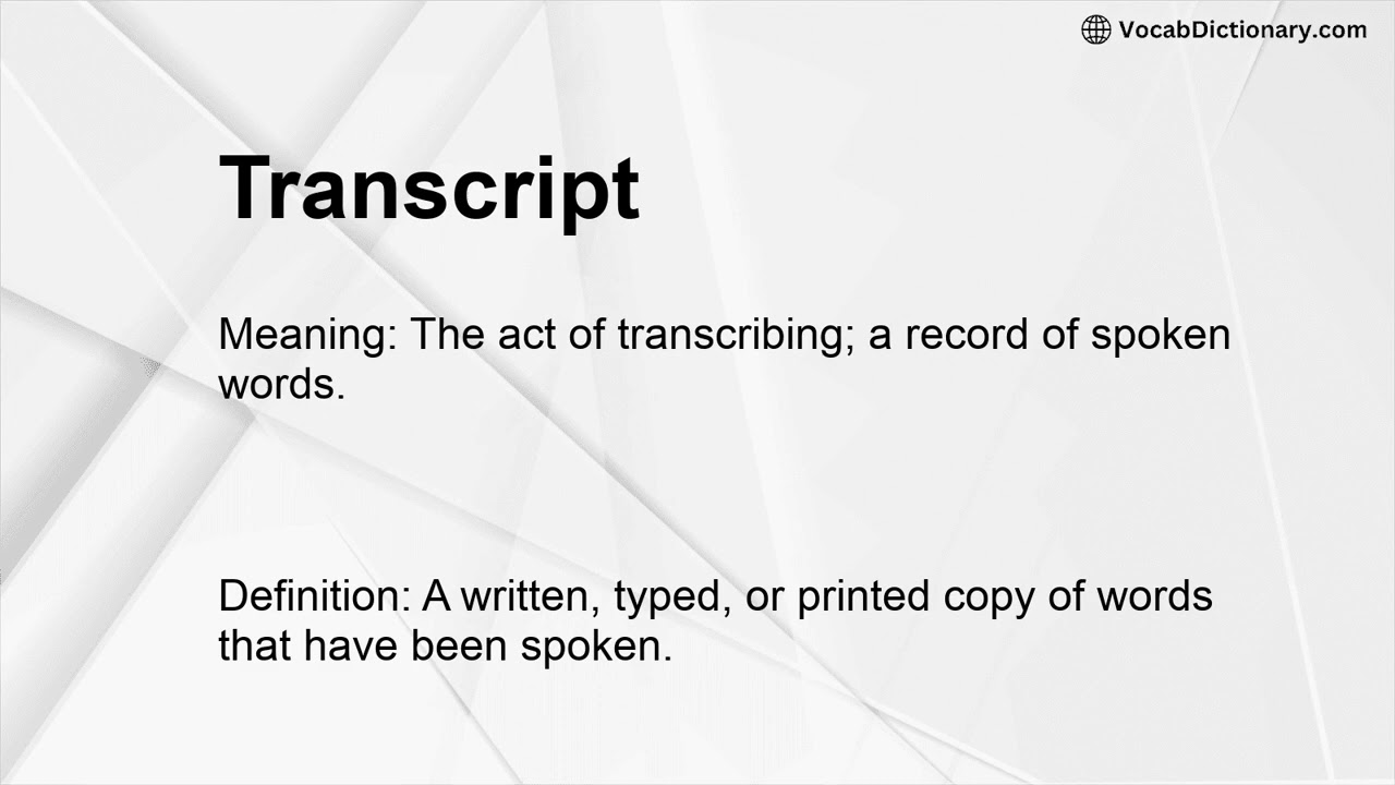 Transcript Meaning