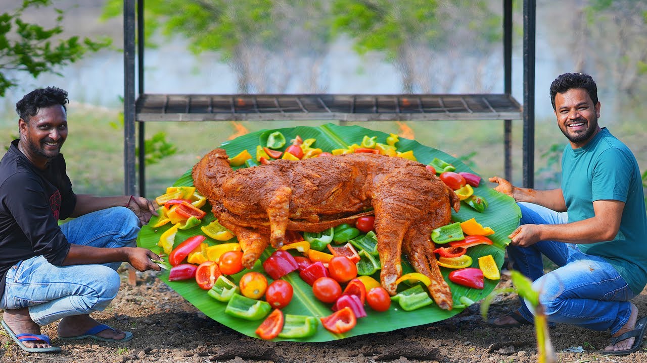 Full Goat Barbeque | Whole Goat Roast By Grandpa kitchen
