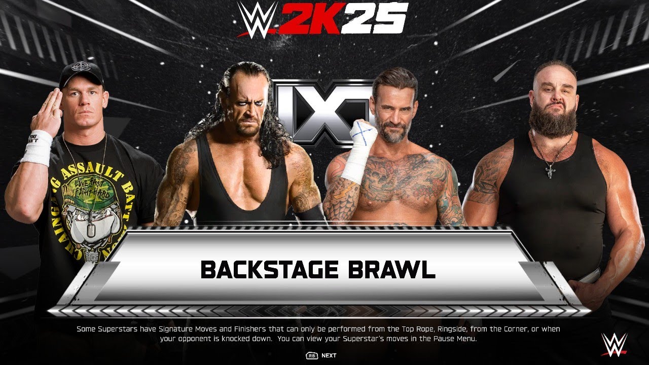 WWE 2k25 - Cena vs Undertaker vs Cm Punk vs Braun: Backstage Brawl Match at NXT 