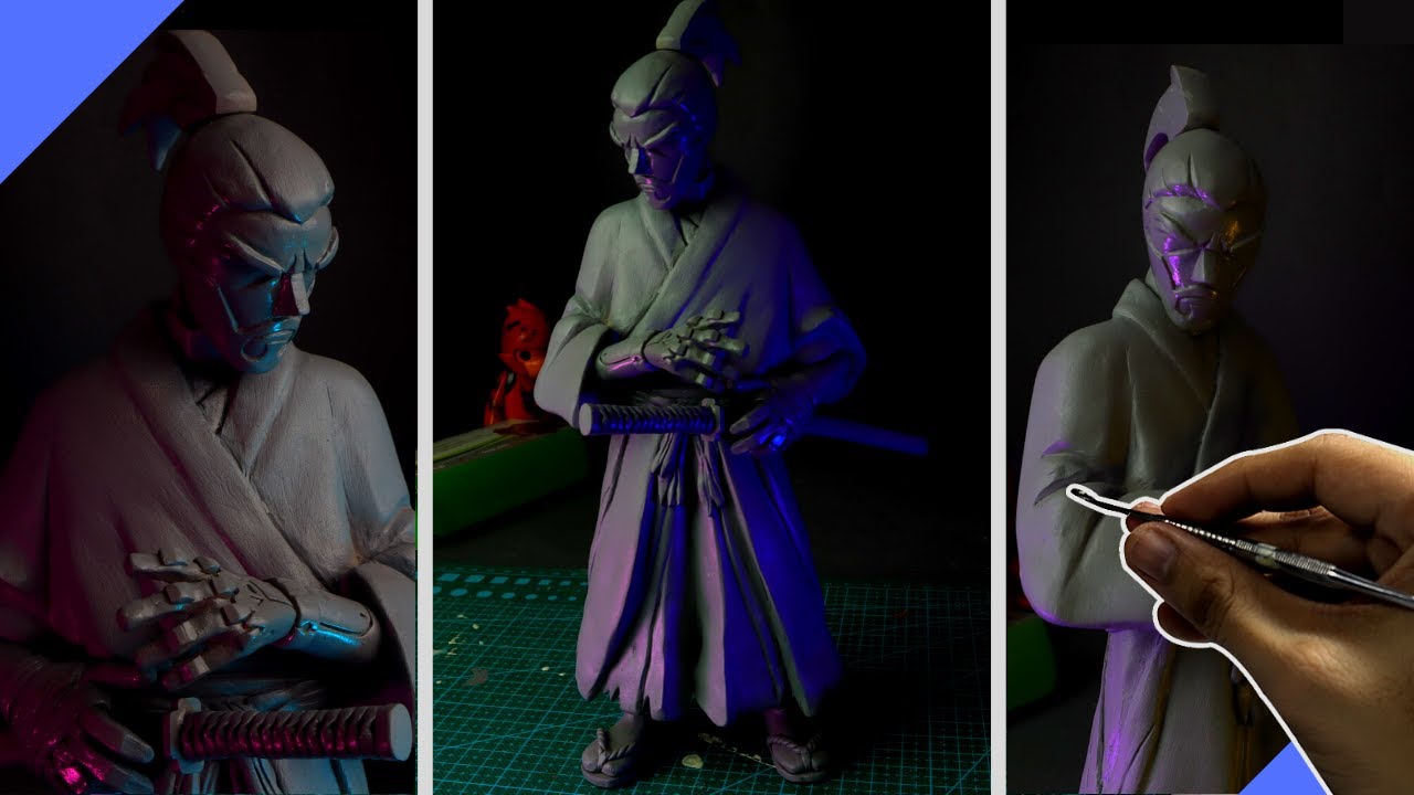 Sculpting With Super Sculpey Firm a Ronin character,  Sculpey Firm For Beginners