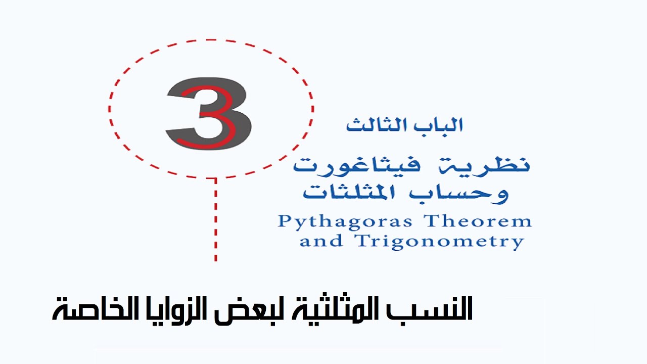 النسب المثلثية لبعض الزوايا الخاصة