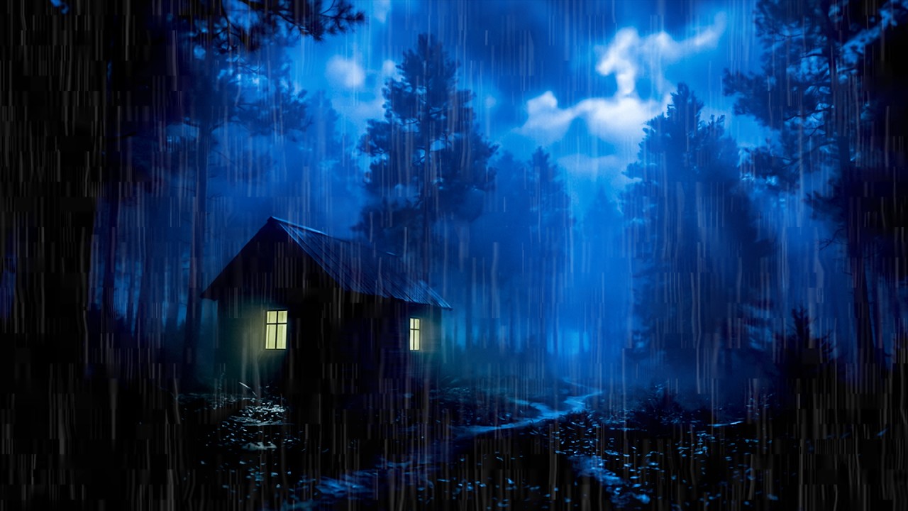 Rain on Cabin Roof at Night 🌧 Insomnia Relief & Stress Reduction
