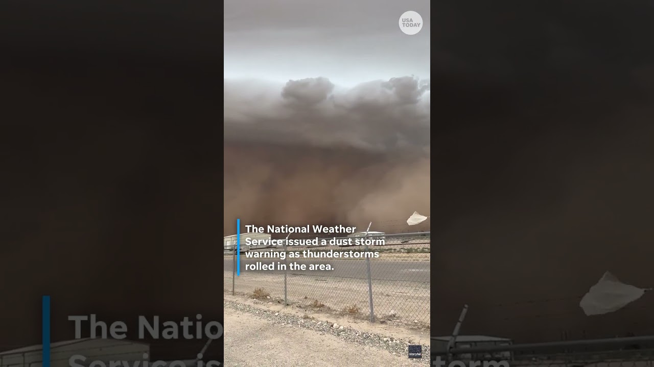 Massive dust wall appears to converge with eerie storm clouds #Shorts
