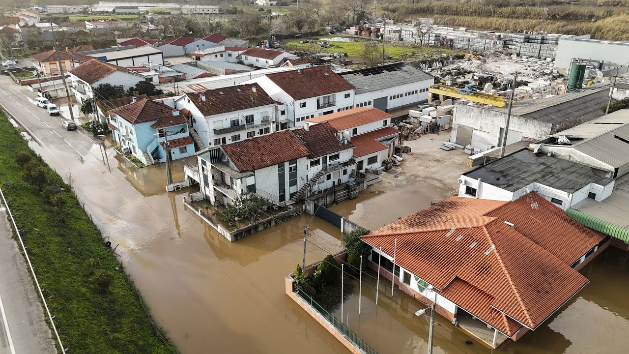 Família de Leiria retira carro da água. 