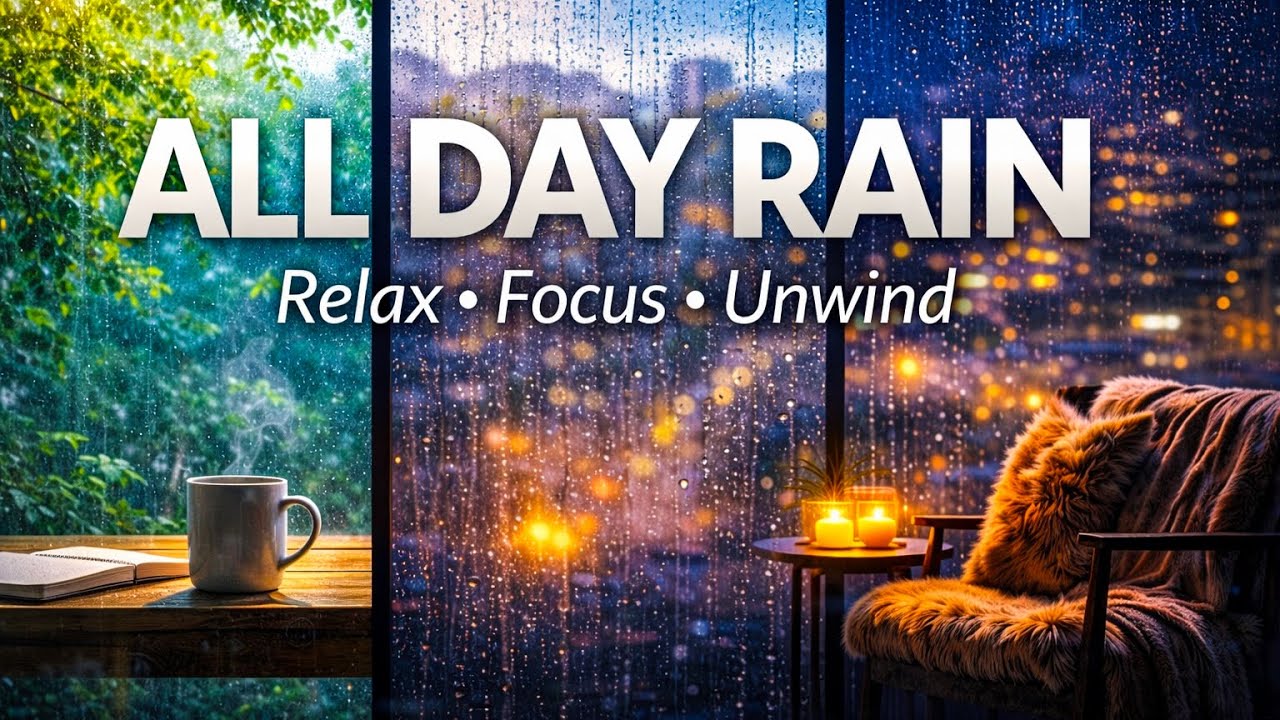 All Day Rain Sounds for Relaxation, Focus & Stress Relief