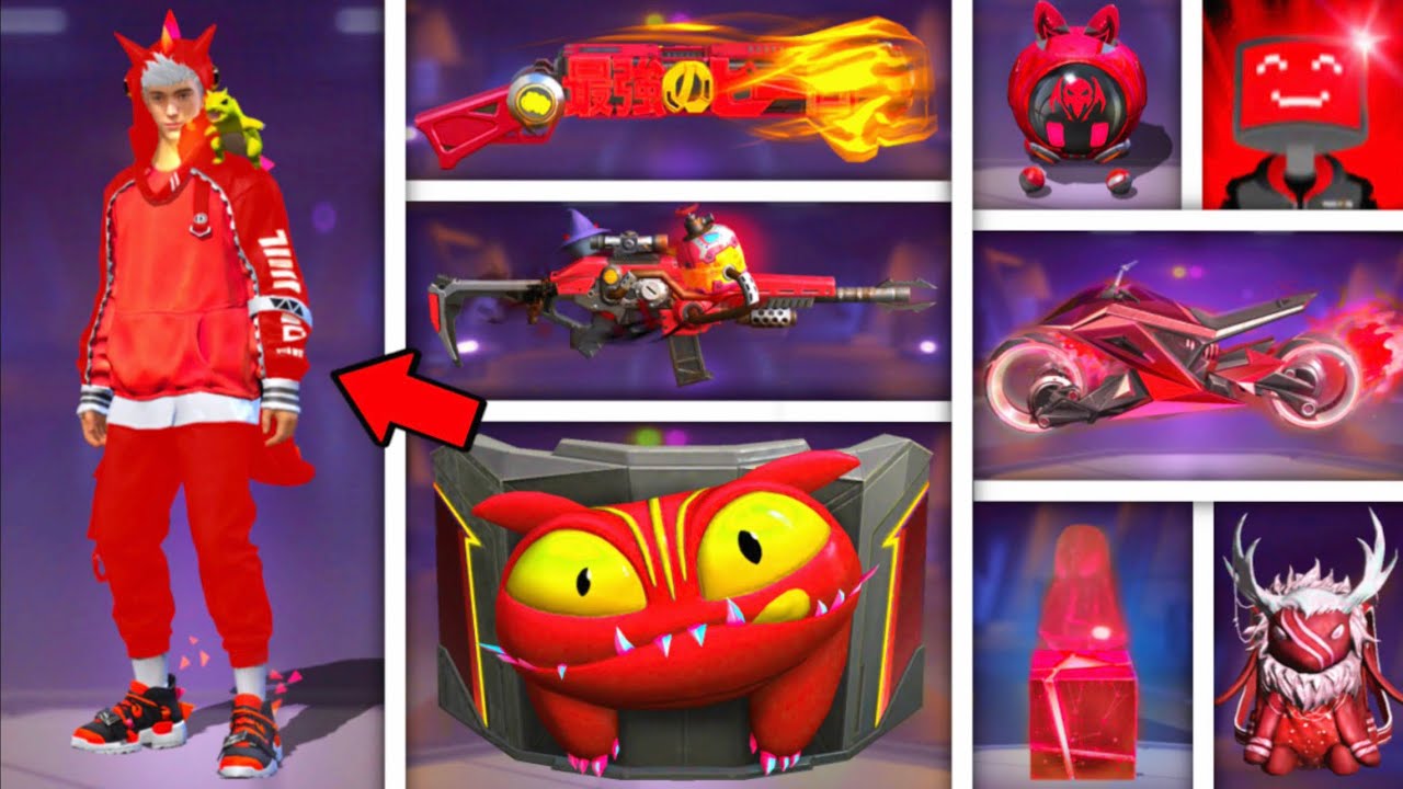 SOLO PODEMOS USAR COSAS DE COLOR ROJO❤️*NUEVA SKIN* 🔴FREE FIRE