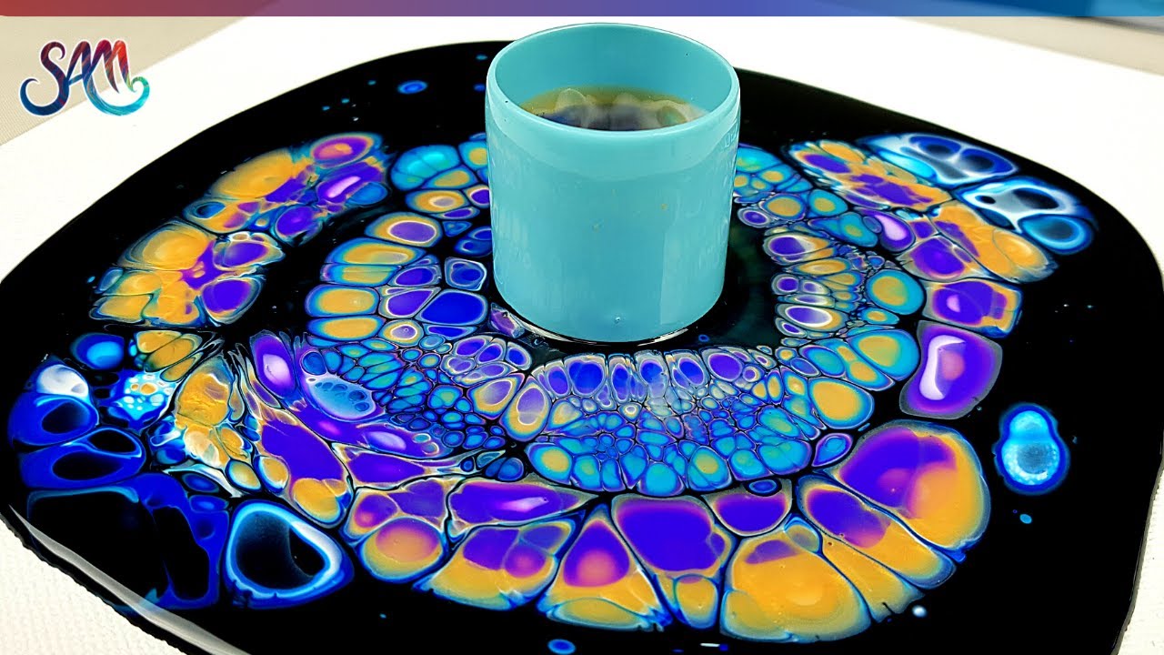 MUST SEE! Peacock??? Open Cup with Awesome Colors | Acrylic Pour CELLS | Fluid Art | Acrylic Pouring