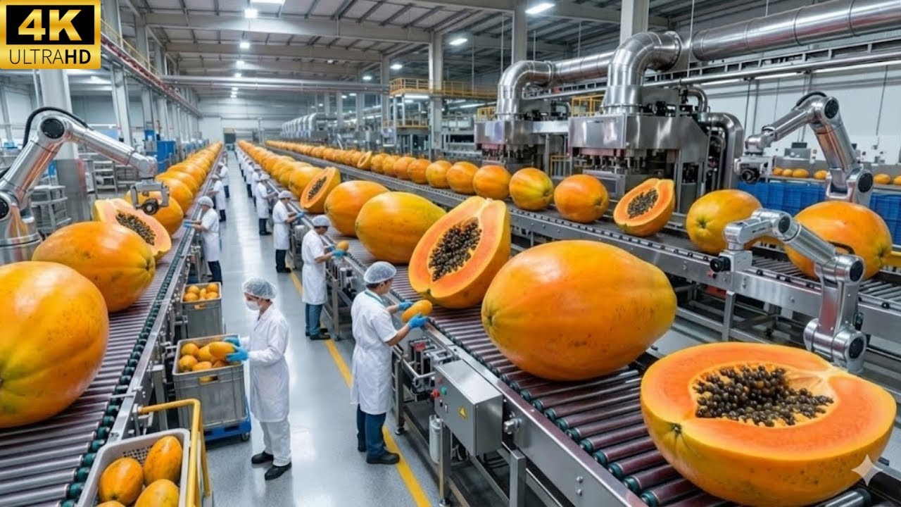 How Papaya Jam is Made: High-Speed Papaya Jam Factory Line