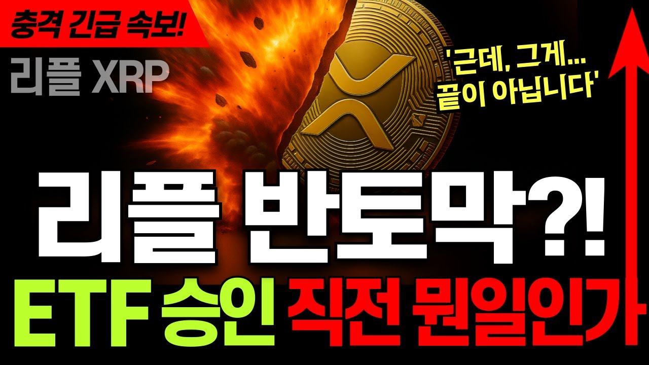 리플 급락 🚨 XRP 현물 ETF 바로 앞두고 &lsquo;반토막&rsquo; 충격! ⚡ 근데&hellip; 진짜 이게 끝이 아닙니다!