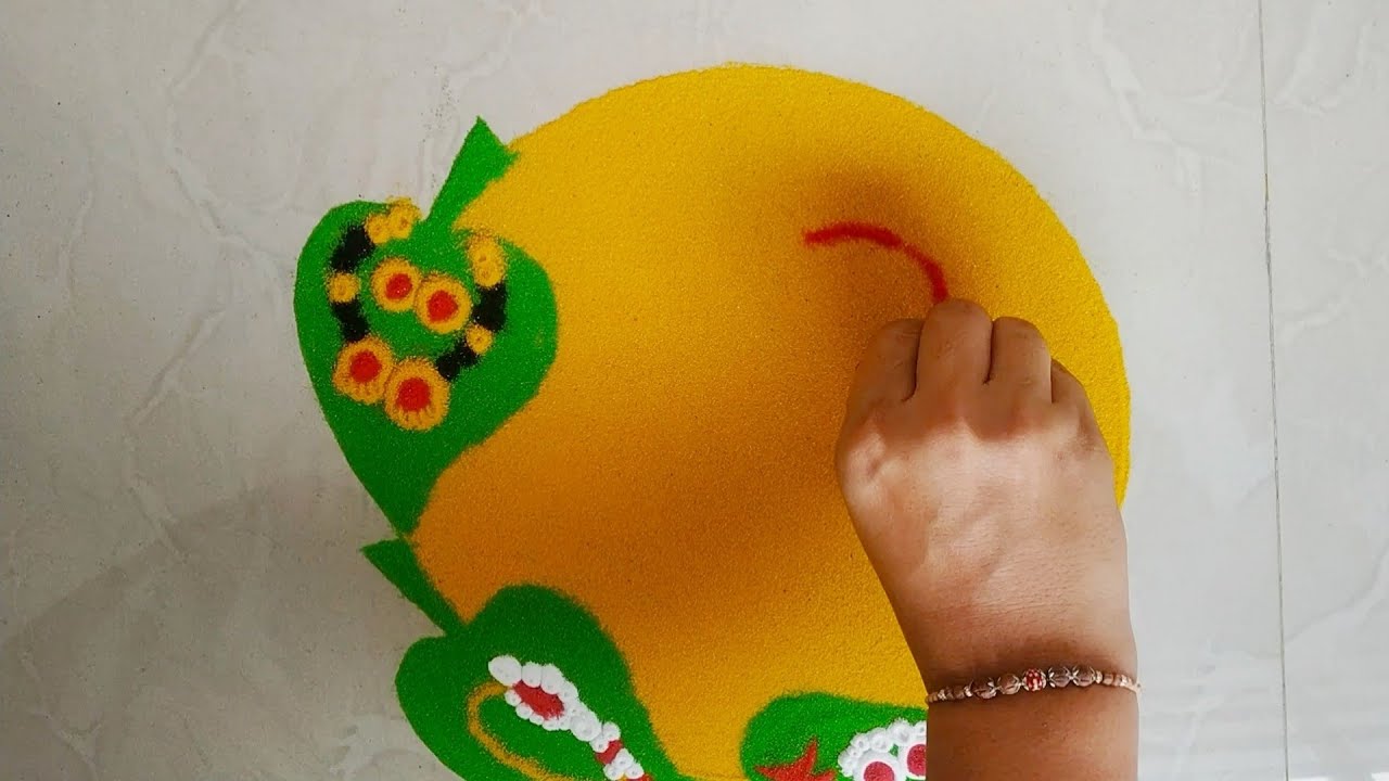 Easy and small Gauri Poojan Rangoli || गौरी पूजन रांगोळी