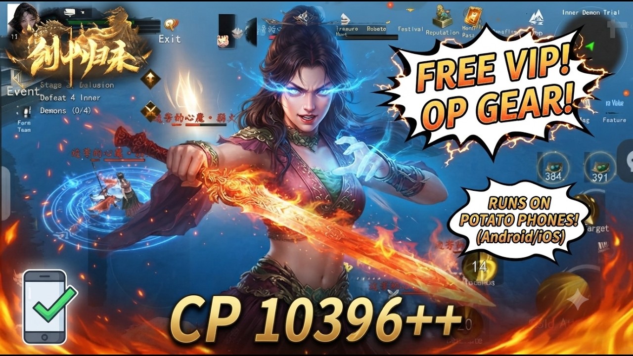 New Fantasy Wuxia RPG! Free VIP & Low-End Phones - Sword (Android/iOS)