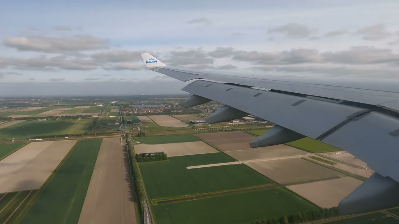 KLM Airbus 330 landing in Amsterdam in 4K