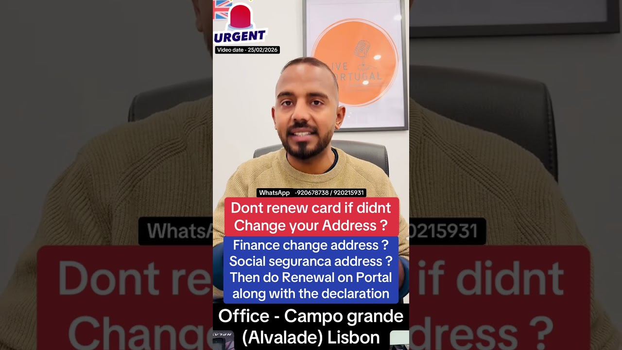 Dont renew card if didnt Change your Address ? ®Live Portugal By Harry | Advocate Harry | Portugal