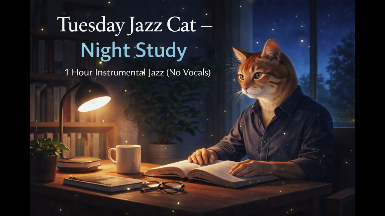 Tuesday Deep Focus 🐾 | 1-Hour Smooth Jazz for Study & Productivity