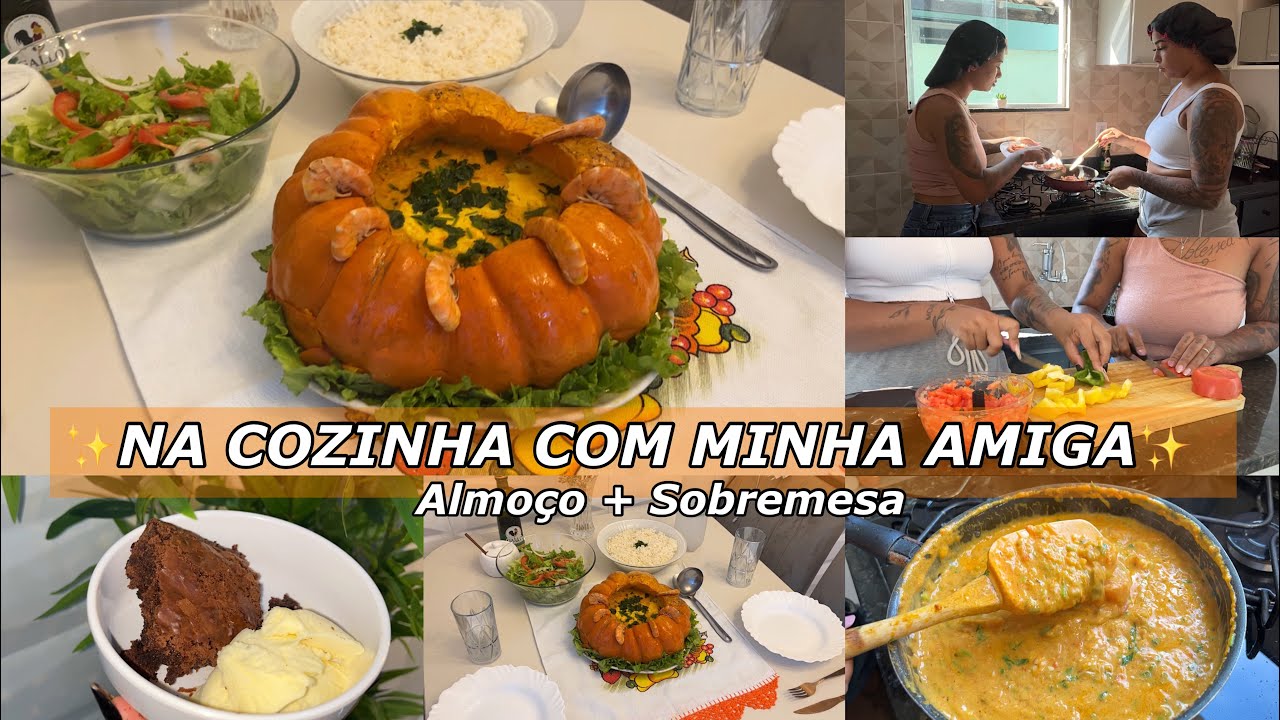 NA COZINHA COM MINHA AMIGA| Camarão na moranga + Brownie com Sorvete ✨
