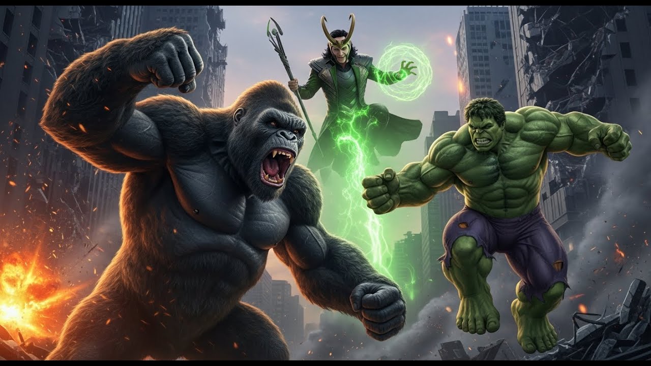 The ULTIMATE Battle: Titan War: Kong & Hulk vs Loki - An Epic Cinematic Showdown!