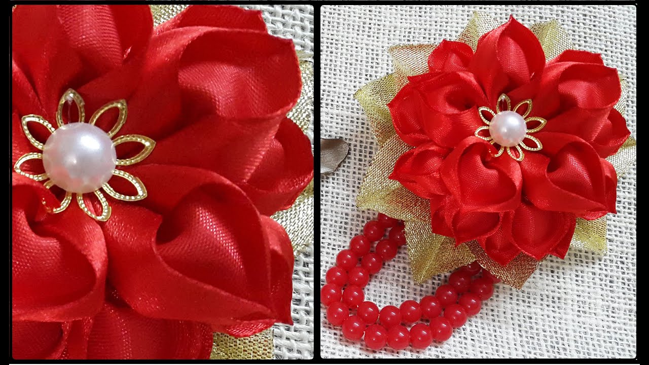 D.I.Y. Heart Shaped Petal Kanzashi Valentine's Day Flower | MyInDulzens