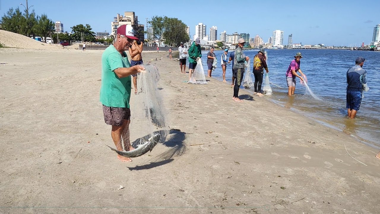Pesca de tarrafas, 11-03-24, Barra de Tramandaí, RS. #pescadetarrafas #netfishing #pescarias #fish