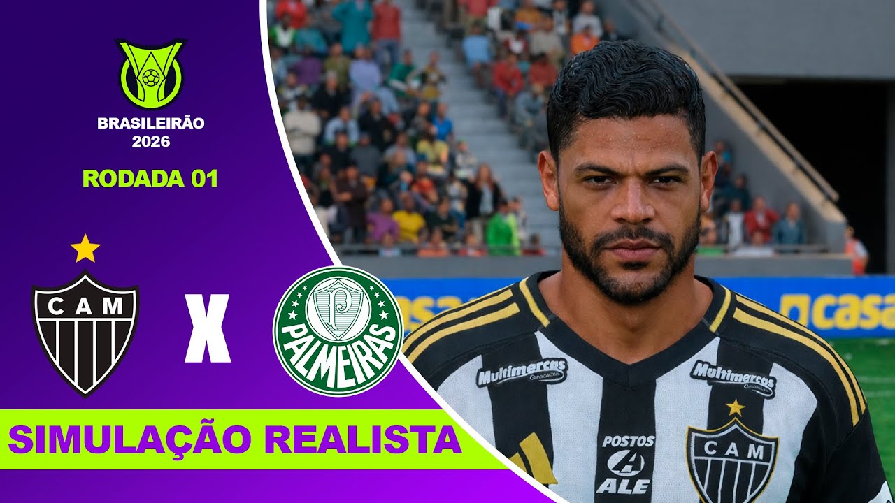 ATLÉTICO-MG X PALMEIRAS - Brasileirão Serie A 2026 - RODADA 1º | Simulação Realista