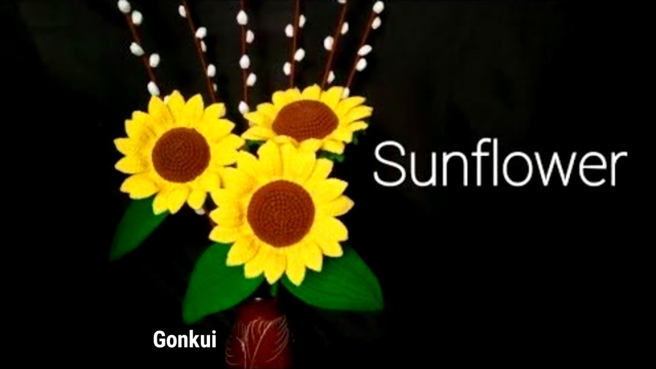 Crochet flower |Crochet Sunflower   Part1/3. Petals, Pollen, Assembly flower #crochetflower #crochet