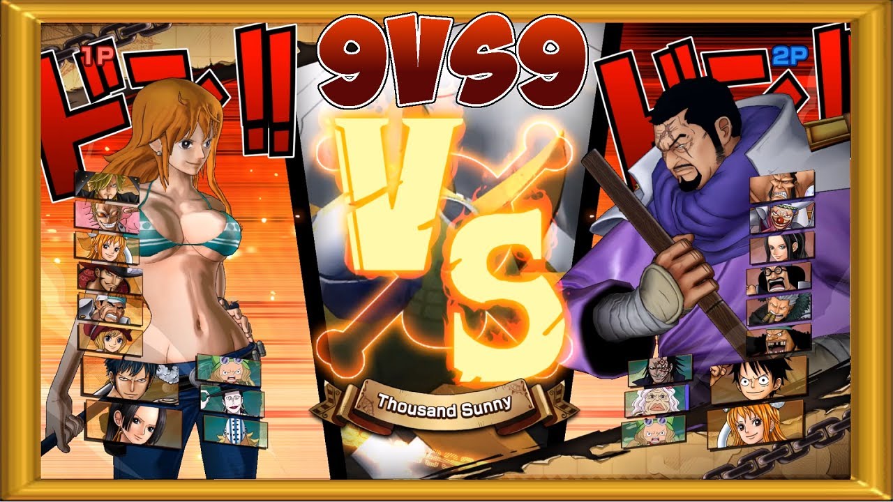 One Piece Burning Blood | 2 Players Gameplay - 9 VS 9 | ALL RANDOM #379