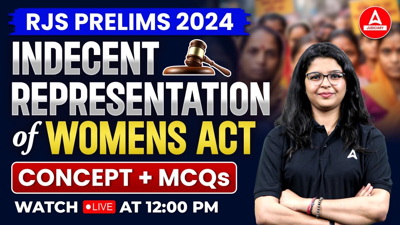 RJS Prelims 2024 | Indecent Representation of Women's Act 1986 | Concept + MCQs | By Pragya Ma'am